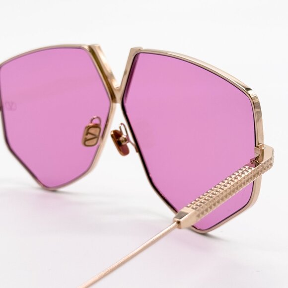 NEW VALENTINO V-HEXAGON VLS-115C WOMEN PINK TITANIUM SUNGLASSES VALENTINO - Picture 10 of 12